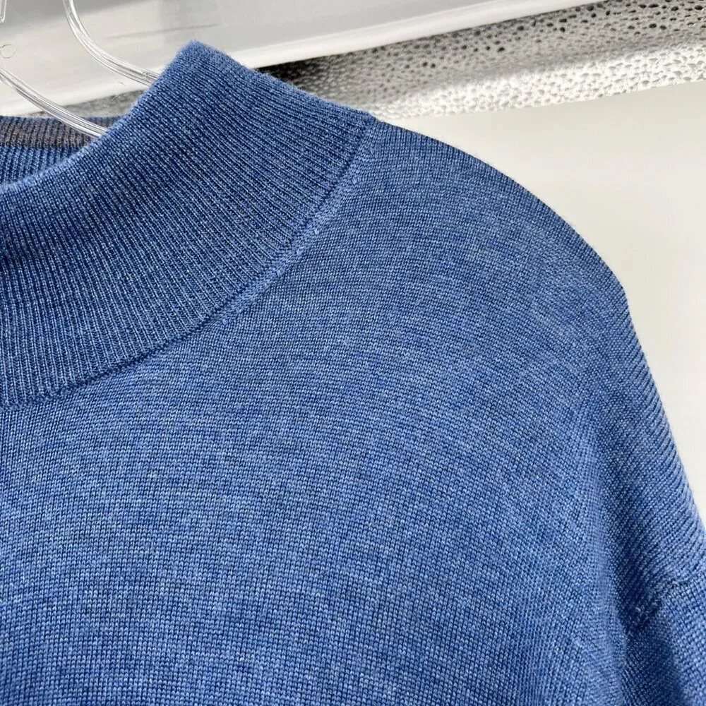 Jos. A. Bank Men's Quarter Zip Sweater Lightweight Blue Size XXL